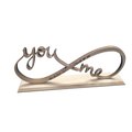 Personalized “You & Me” Infinity Wood Sign — Custom Names & Date — Freestanding Tabletop Gift