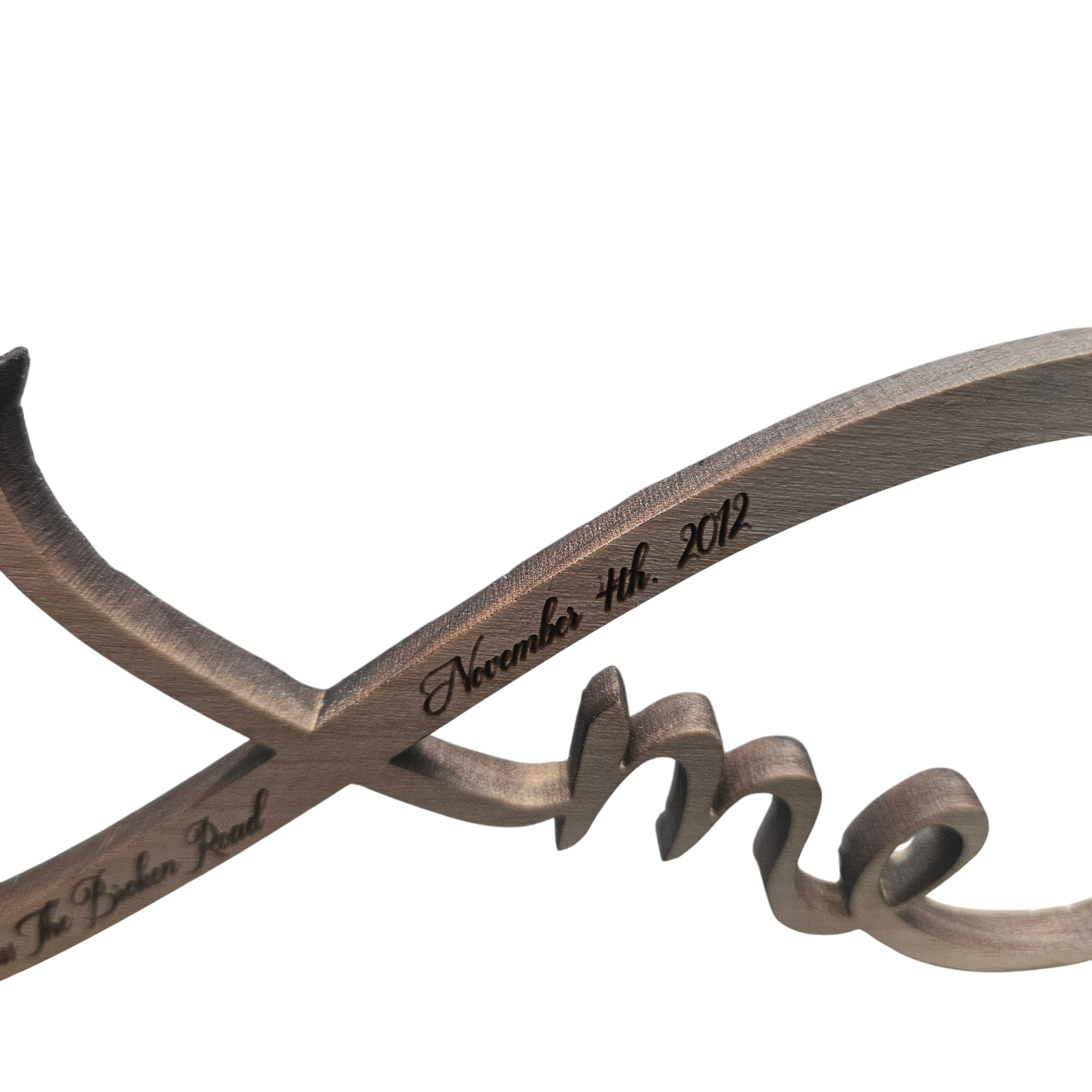 Personalized “You & Me” Infinity Wood Sign — Custom Names & Date — Freestanding Tabletop Gift