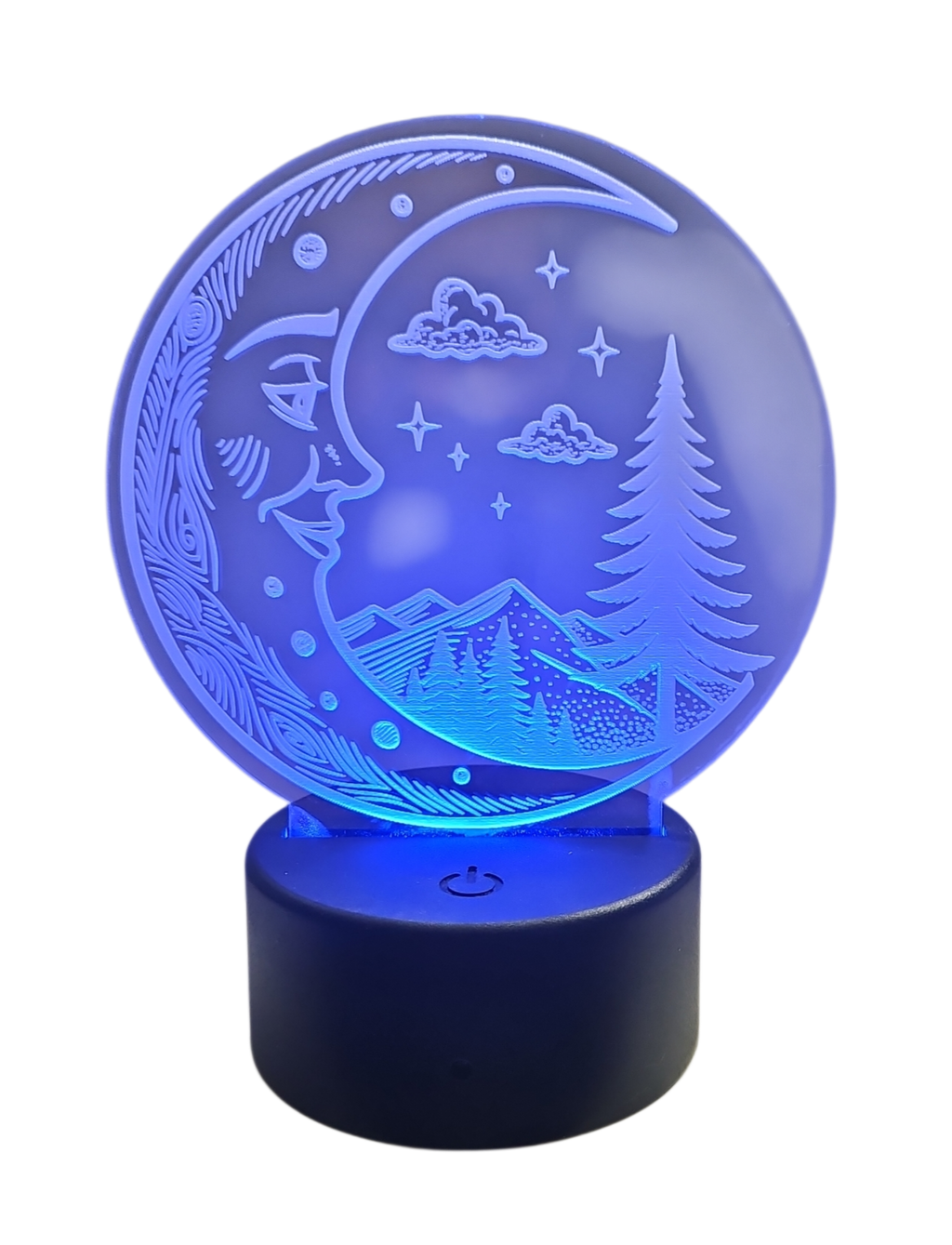 Acrylic Nighlight with Moon and Trees