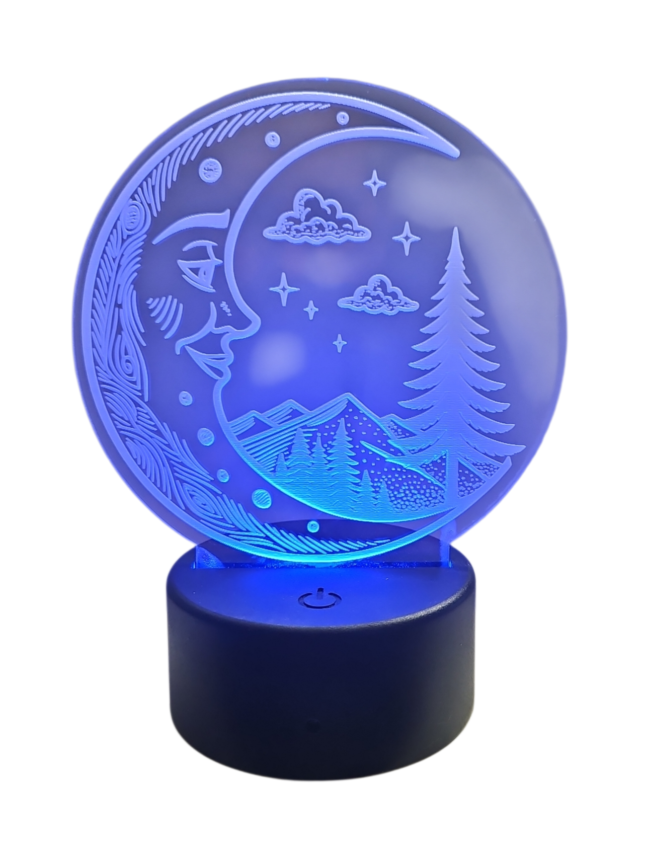 Acrylic Nighlight with Moon and Trees