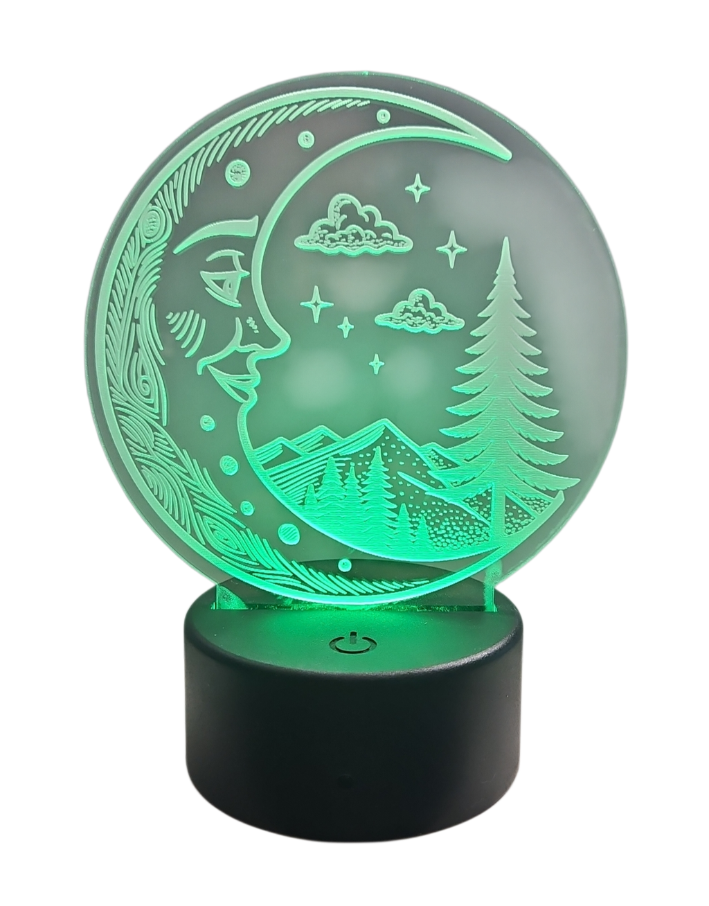Acrylic Nighlight with Moon and Trees