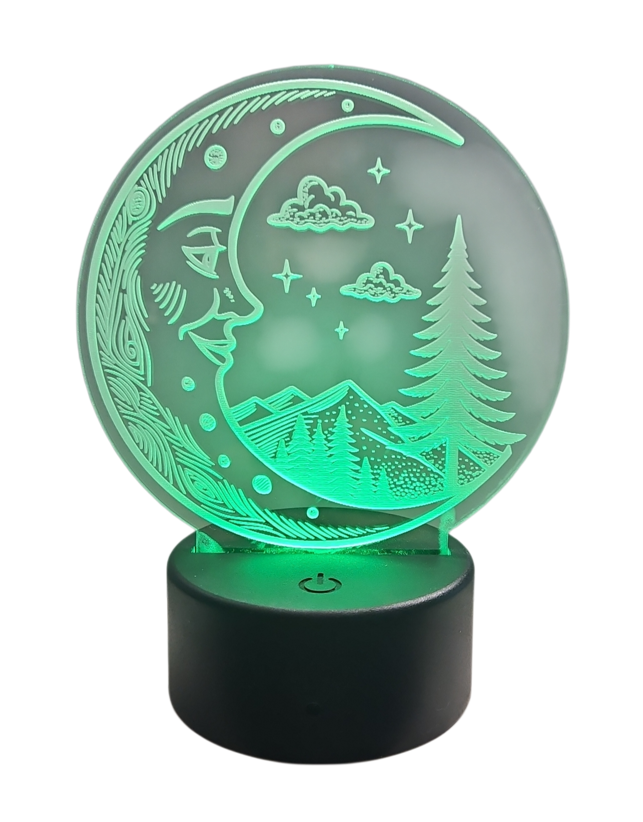 Acrylic Nighlight with Moon and Trees