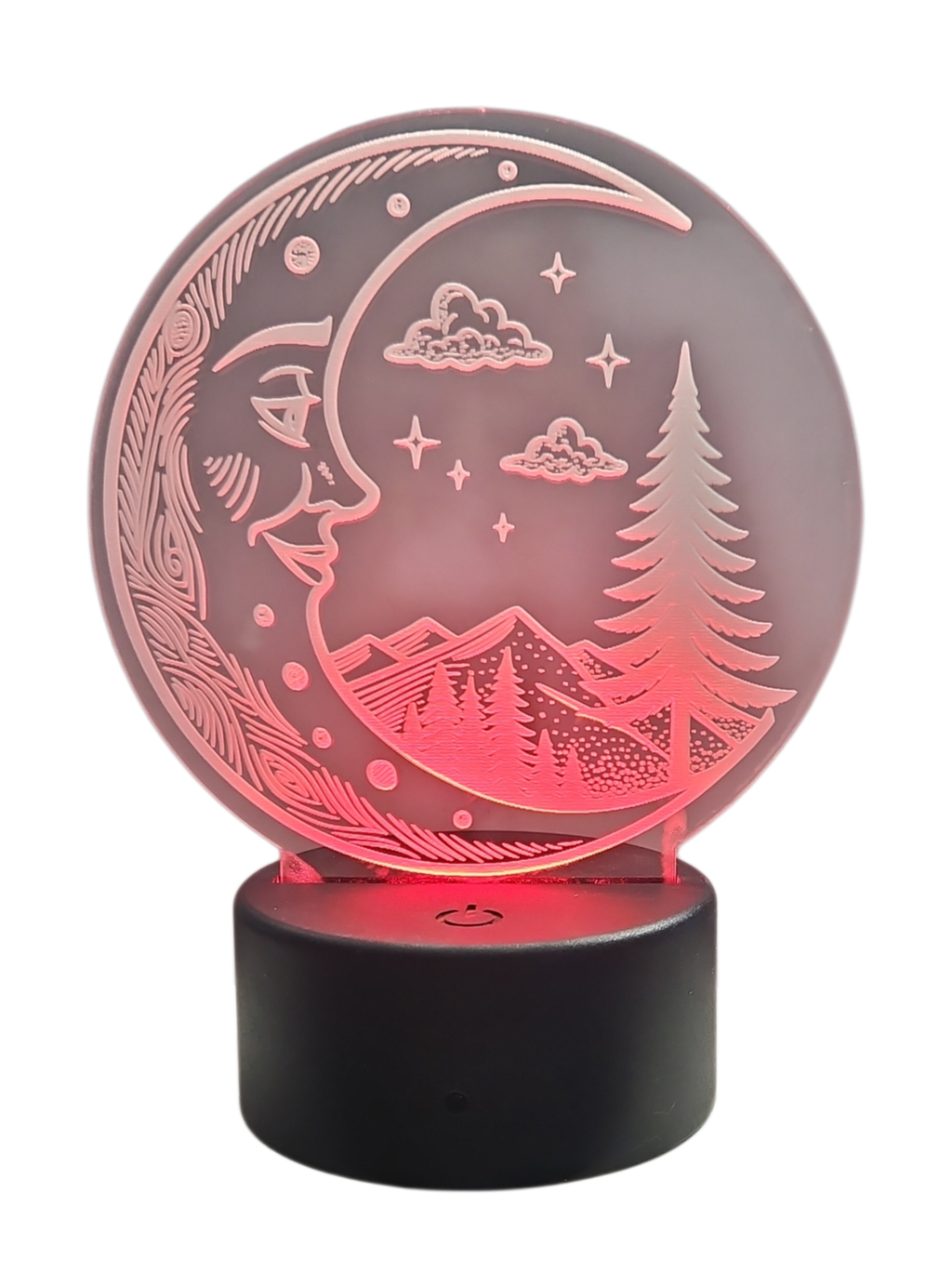 Acrylic Nighlight with Moon and Trees