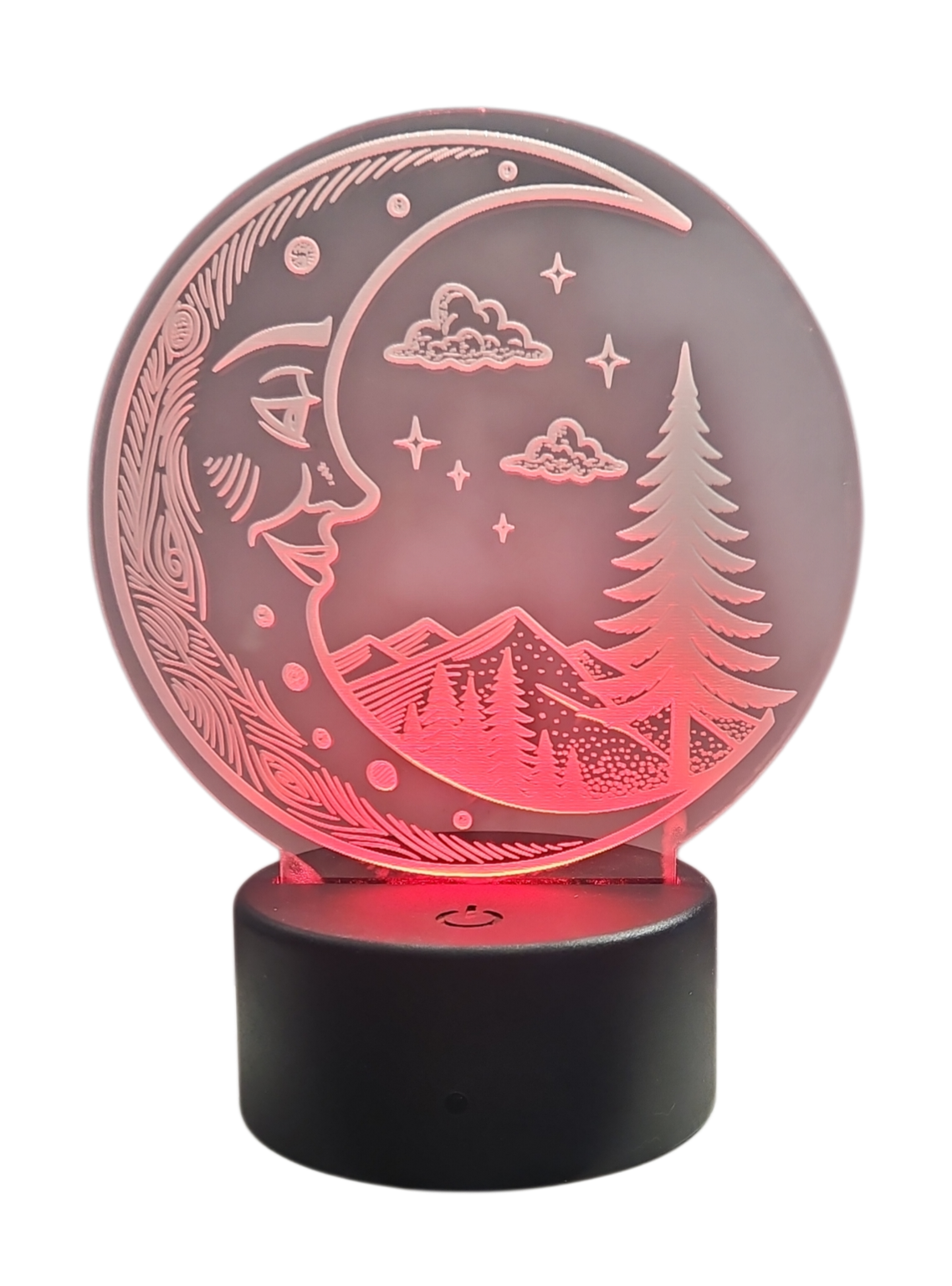Acrylic Nighlight with Moon and Trees