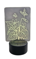 Acrylic Night Light with Flowers and Butterflies